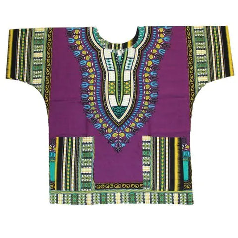 African Printed 100% Cotton Unisex Dashiki T-shirts