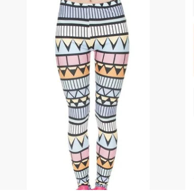 Printed Leggings, Slim Fit Pants, Yoga Pants