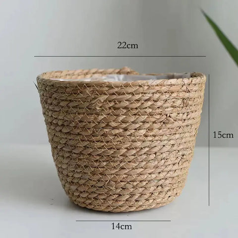 Woven Grass Planter Basket for Home Decor