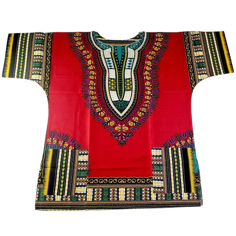 African Printed 100% Cotton Unisex Dashiki T-shirts