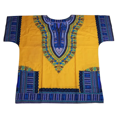 African Printed 100% Cotton Unisex Dashiki T-shirts