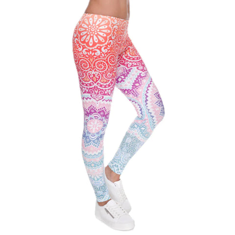 Printed Leggings, Slim Fit Pants, Yoga Pants