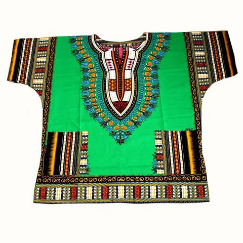 African Printed 100% Cotton Unisex Dashiki T-shirts