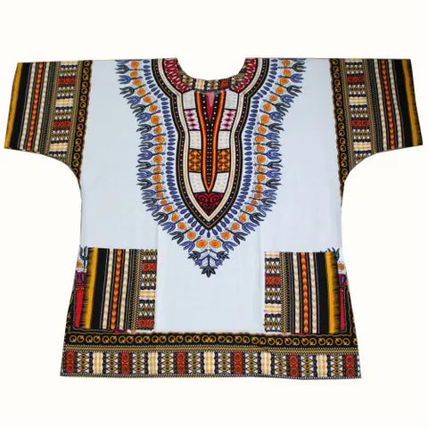 African Printed 100% Cotton Unisex Dashiki T-shirts