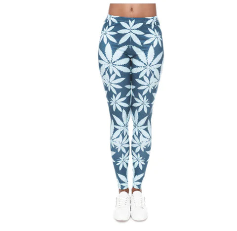 Printed Leggings, Slim Fit Pants, Yoga Pants