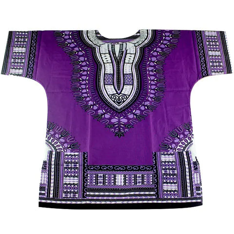 African Printed 100% Cotton Unisex Dashiki T-shirts