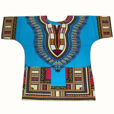 African Printed 100% Cotton Unisex Dashiki T-shirts