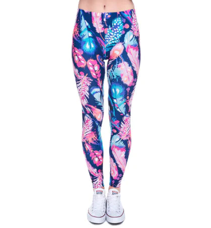 Printed Leggings, Slim Fit Pants, Yoga Pants