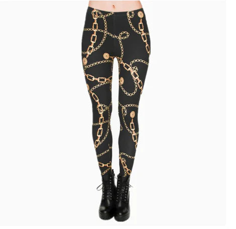 Printed Leggings, Slim Fit Pants, Yoga Pants