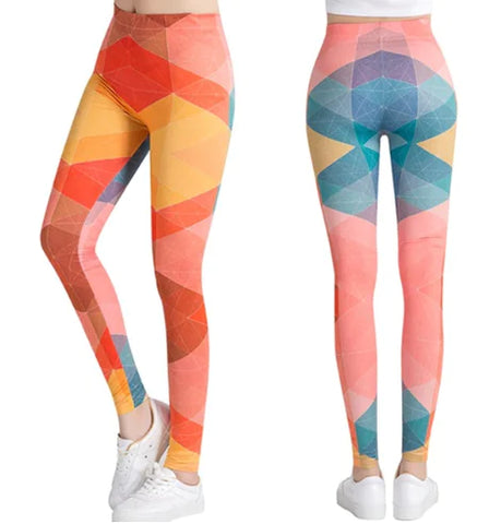Printed Leggings, Slim Fit Pants, Yoga Pants