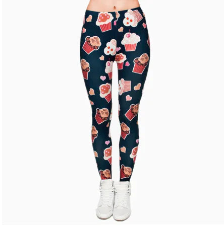 Printed Leggings, Slim Fit Pants, Yoga Pants