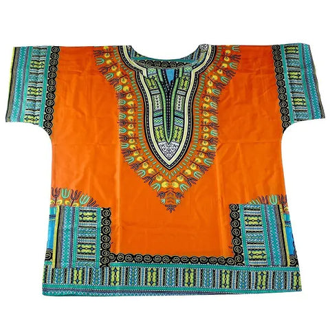 African Printed 100% Cotton Unisex Dashiki T-shirts