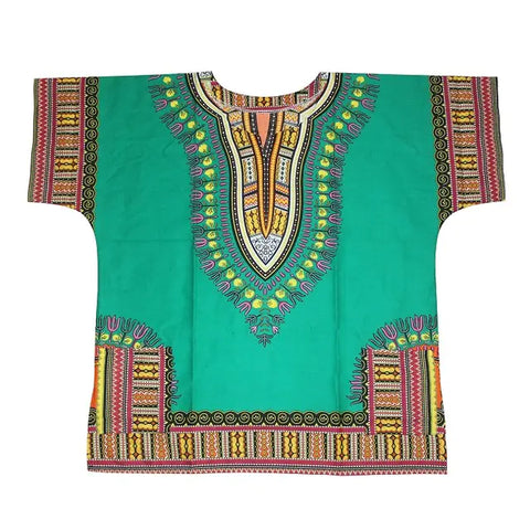 African Printed 100% Cotton Unisex Dashiki T-shirts