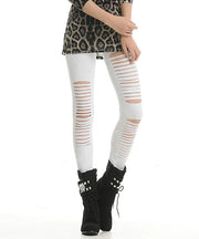 Casual Pants, Irregular Cropped Pants, Ripped Leggings