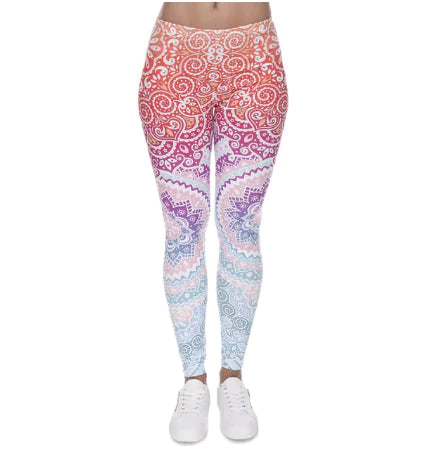 Printed Leggings, Slim Fit Pants, Yoga Pants