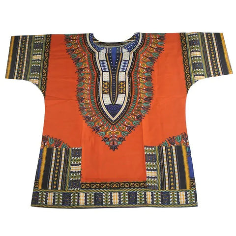 African Printed 100% Cotton Unisex Dashiki T-shirts
