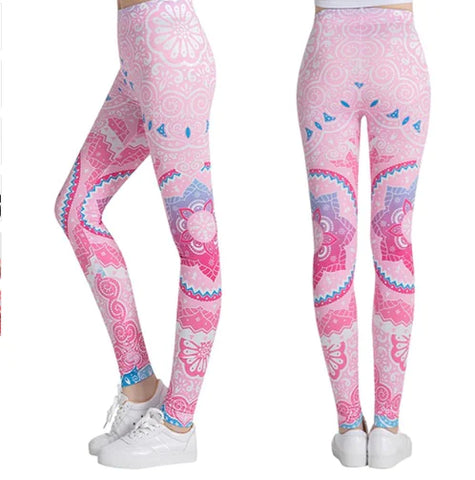 Printed Leggings, Slim Fit Pants, Yoga Pants