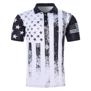 us Army Shirts for MenPolo Shirts for Men Plus Size Mens American Flag Golf Shirts 4th of July 3D Print Polo Shirt Dry Fit Performance Moisture Wicking USA Patriotic Short Sleeve ShirtsXXL