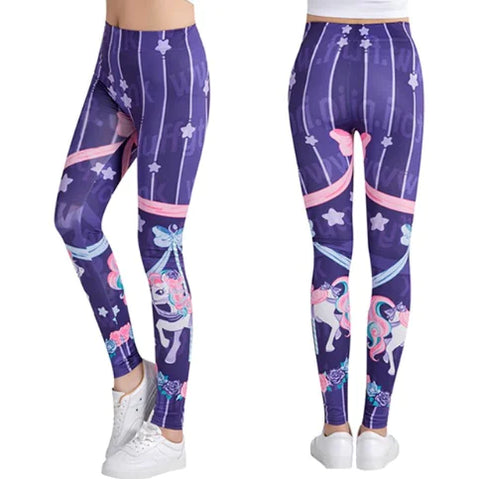 Printed Leggings, Slim Fit Pants, Yoga Pants