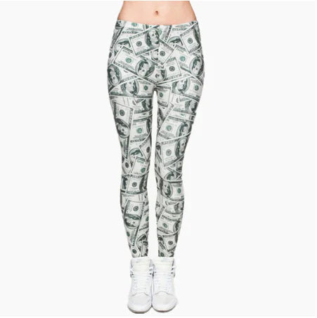 Printed Leggings, Slim Fit Pants, Yoga Pants