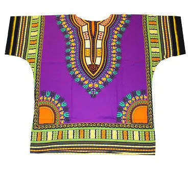 African Printed 100% Cotton Unisex Dashiki T-shirts