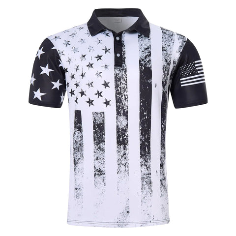 us Army Shirts for MenPolo Shirts for Men Plus Size Mens American Flag Golf Shirts 4th of July 3D Print Polo Shirt Dry Fit Performance Moisture Wicking USA Patriotic Short Sleeve ShirtsXXL