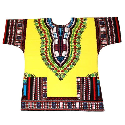 African Printed 100% Cotton Unisex Dashiki T-shirts